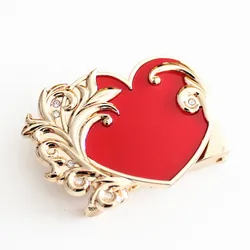 Ladies Rhinestone Heart Shape Belt Buckle