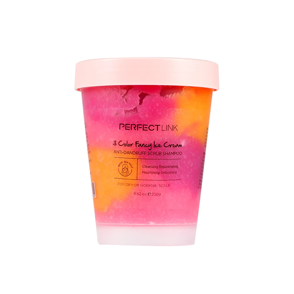 3 Color Fancy Ice Cream Anti Dandruff Message Hair Shampoo for Dry Normal Hair Cleanse Rejuvenate Nourish Smooth Shampoo Scrub