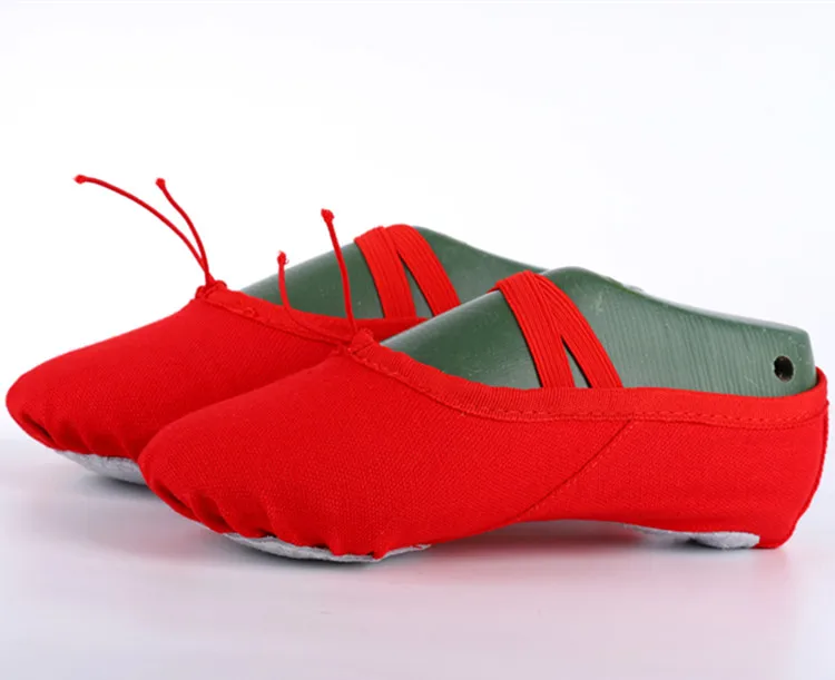 Wholesale Cheap OEM Ballet Pink Foldable Children Girls Split Sole Canvas Soft Dance Wear Stretch Ballet Shoes