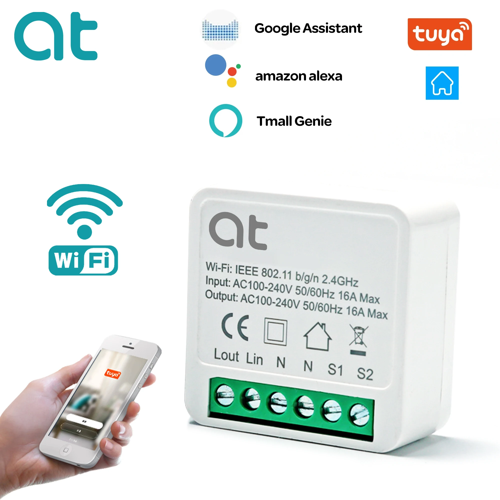 16A MINI smart light bulb switch smart home wifi wireless smart switch zigbee remote smart switch tuya no neutral with google