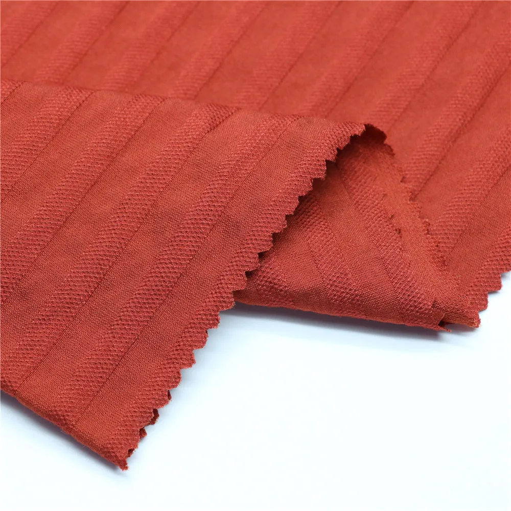 Good Quality NR Woven Malaysia Comfortable Nylon Rayon Stripe Fabric For Garment