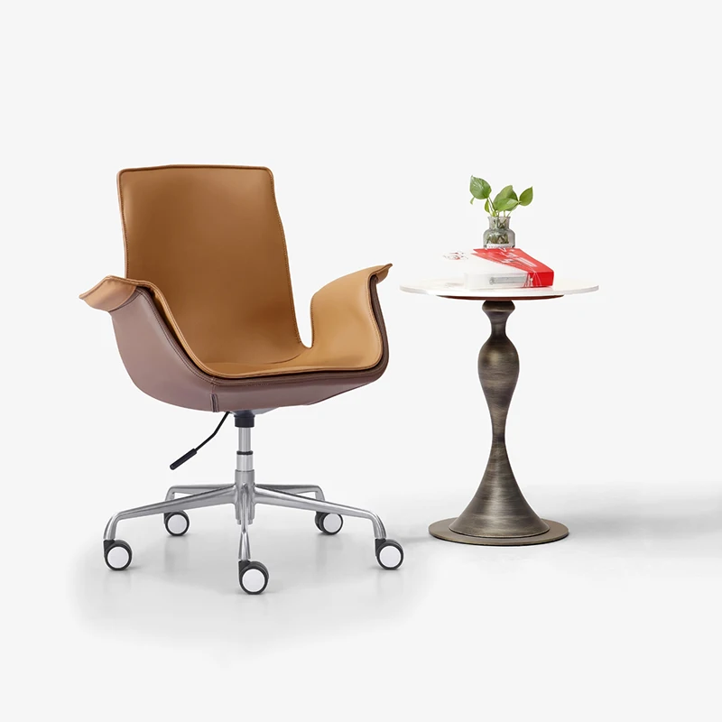 Factory Direct Best Quality Modern Minimalist Single Seat Leather Leisure Chair with Backrest and Armrest for Home Office Chairs
