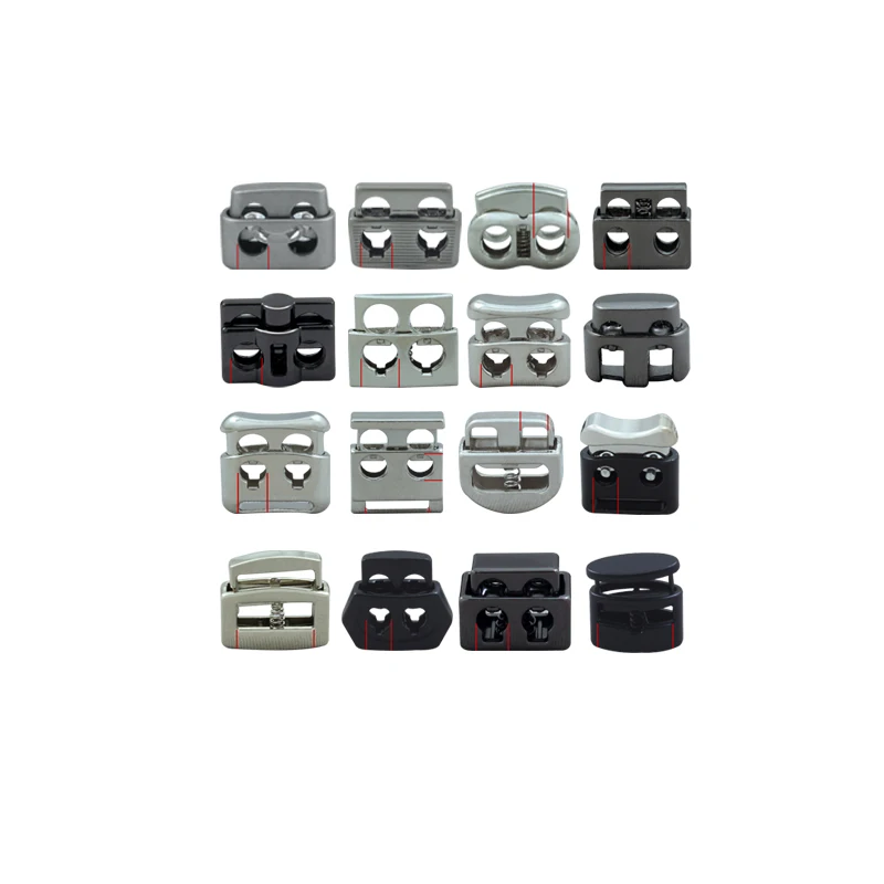 Customize zinc alloy 25mm cord lock 20 mm end cap buckle 2 holes toggle extension cords with two female ends