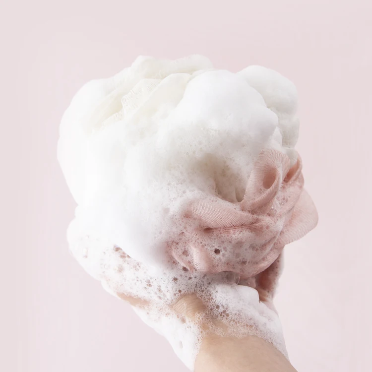 Ready To Ship 50g Dual Color Soft Exfoliating Loofahs Puffs Shower Mesh Cleaning Bath Balls Scrubs Sponges