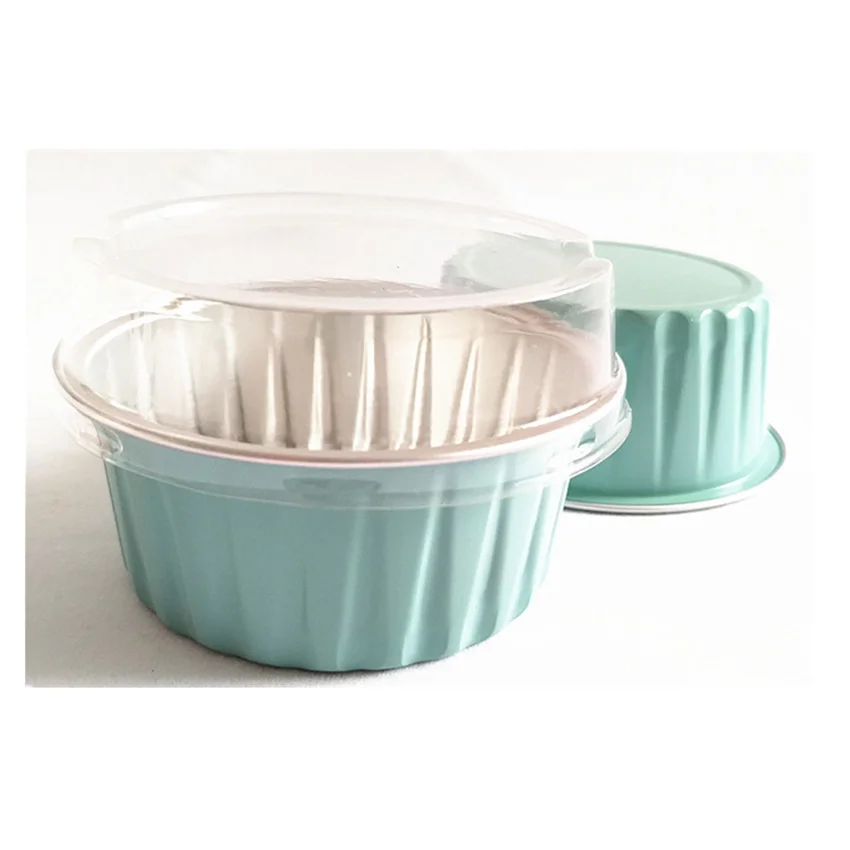 
125ml Disposable Aluminum Foil Cups with Lids for Muffin Cupcake Bread Baking / Pudding Cups / Bake Utility Ramekin Cup 