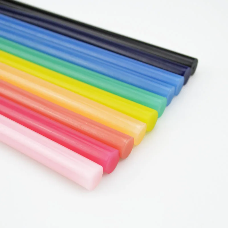 7mm 11mm purple green non-toxic colored diy hot melt glue sticks