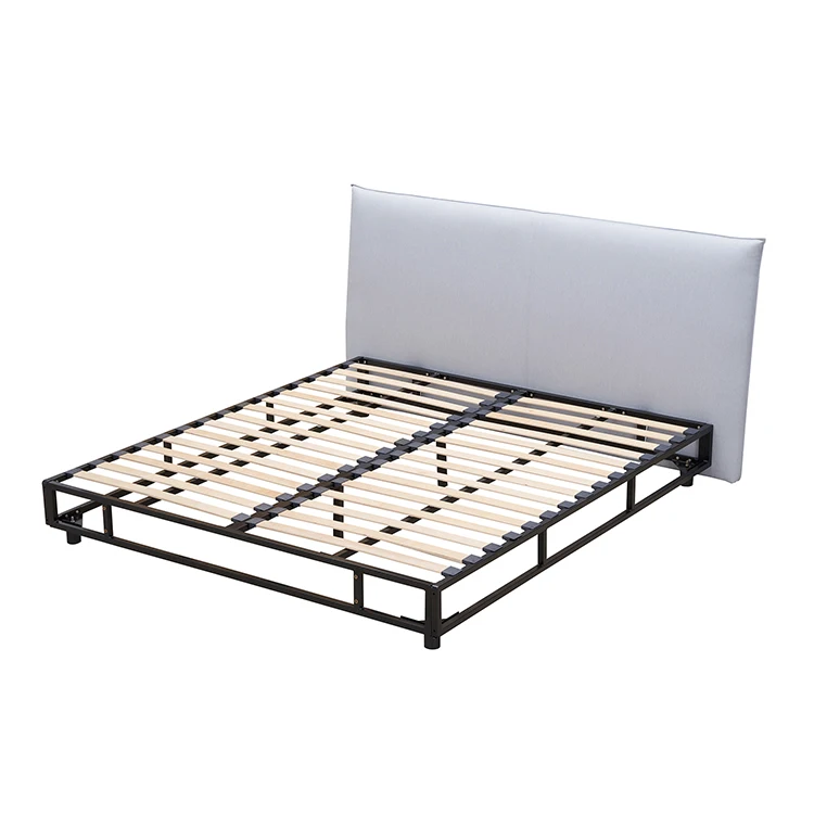 Home Furniture Fabric Simple Designs Wooden Bed Frame Upholstered Queen Double Size Platform Bed