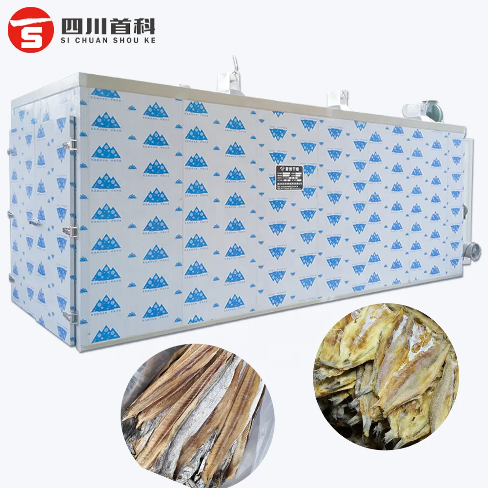 600kg Capacity Food Dryer Dehydrator Heat Pump 4 trolleys Shredded Octopus Squid Cuttlefish drying machine