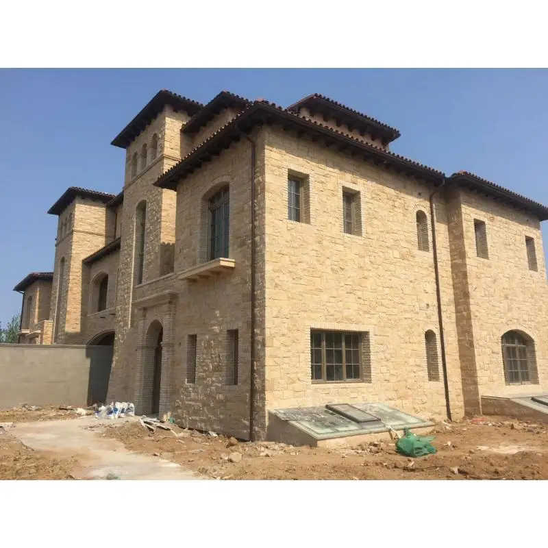 SHIHUI Outdoor Henan Beige Limestone Exterior Wall Tiles Decor Limestone For Villa Decoration And Floor Decorative Material