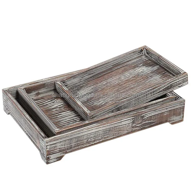 Compartment Appetizer 3 Tier Heavy Duty Serving Tray Food Preparation Custom Wooden Serving Tray For Bars & Restaurants