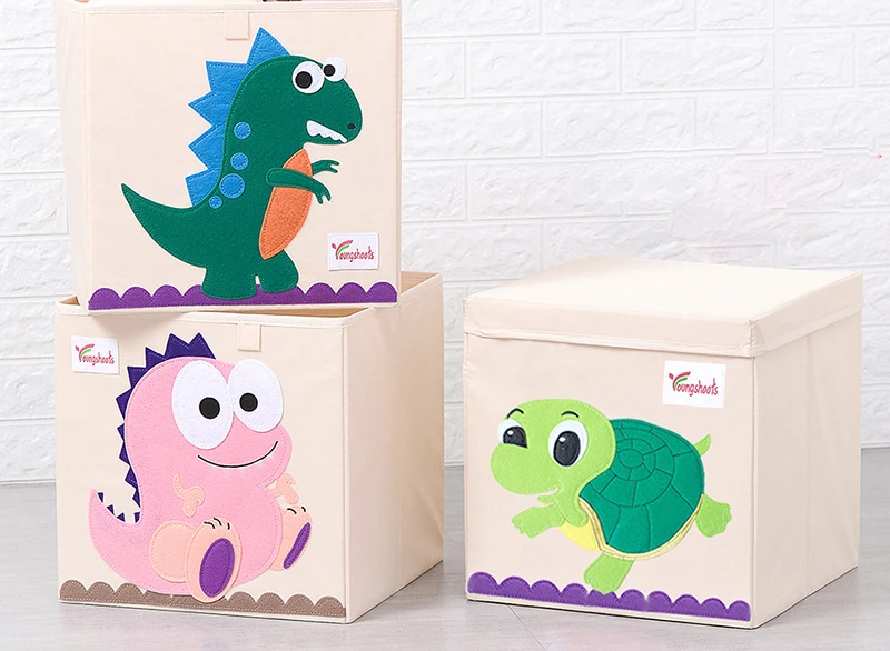 Christmas Animal Oxford Cloth Foldable Organizer Storage Boxes Cartoon Santa Tiger Horse Monkey Pig Cubes Kids Fold Storage Box