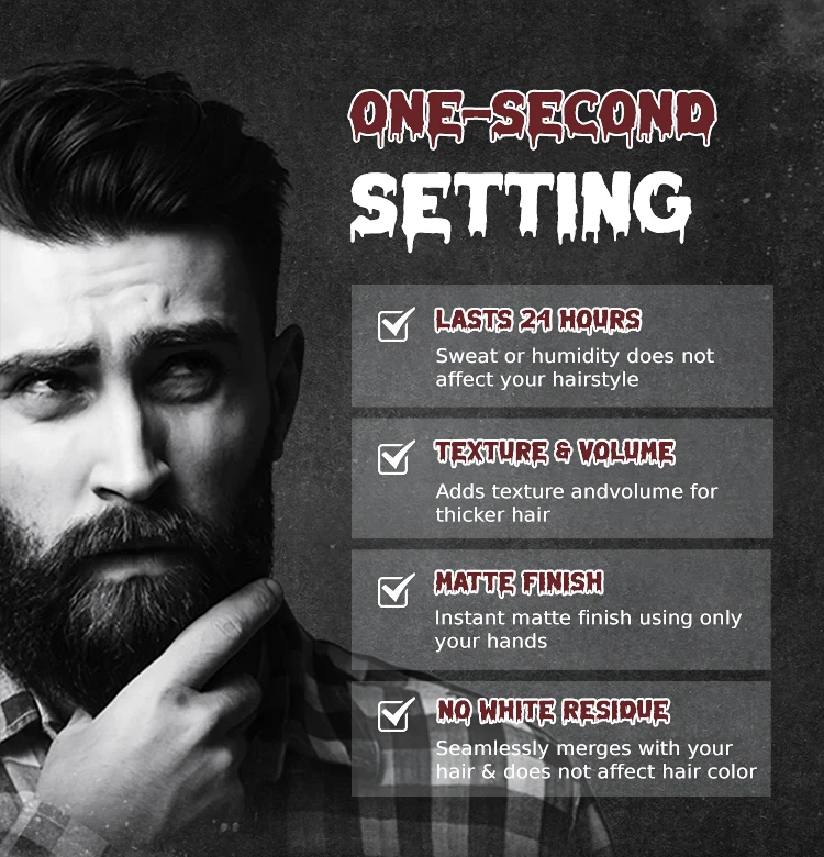 No residue No colors  leaves mattfying hair styling volume powder space x powder private label for hair men