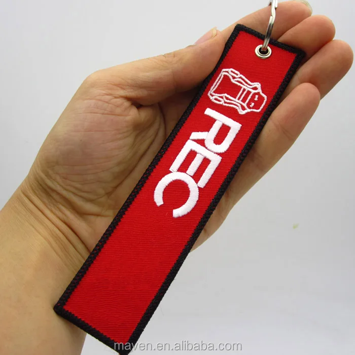 Bride TEIN JDM Style Embroidery logo Fabric Keychain keyring Luggage Motorcycle Car Key Tag chain