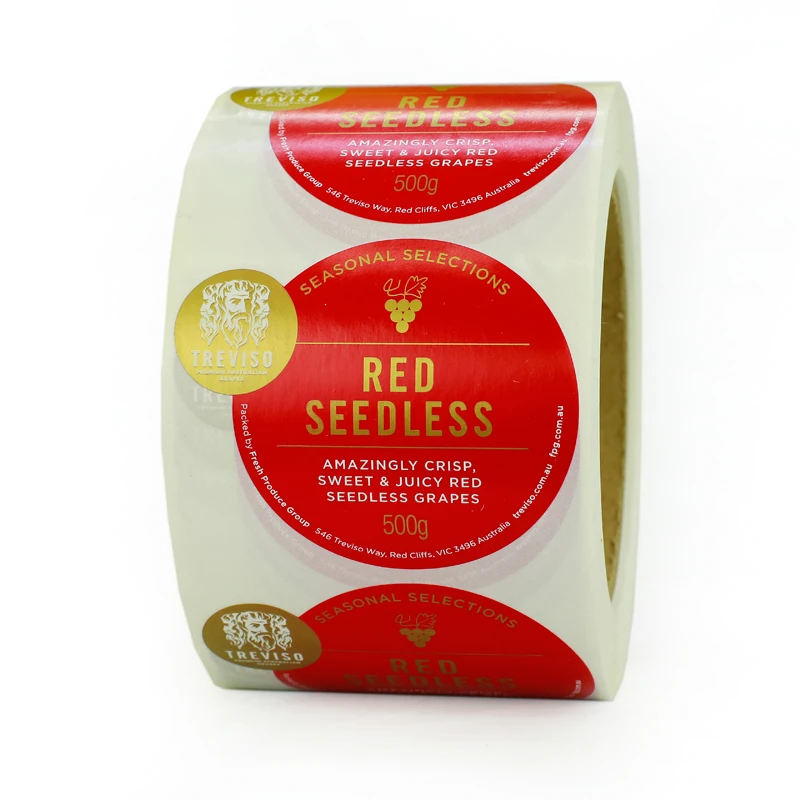 Custom Logo Sticker, Custom Printed Waterproof Box Label Fruit Label Adhesive Round Logo Sticker