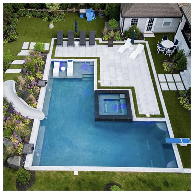 luxury villa hotel extra large 15m fiberglass pool inground high-end relax custom design spa swimming pool outdoor