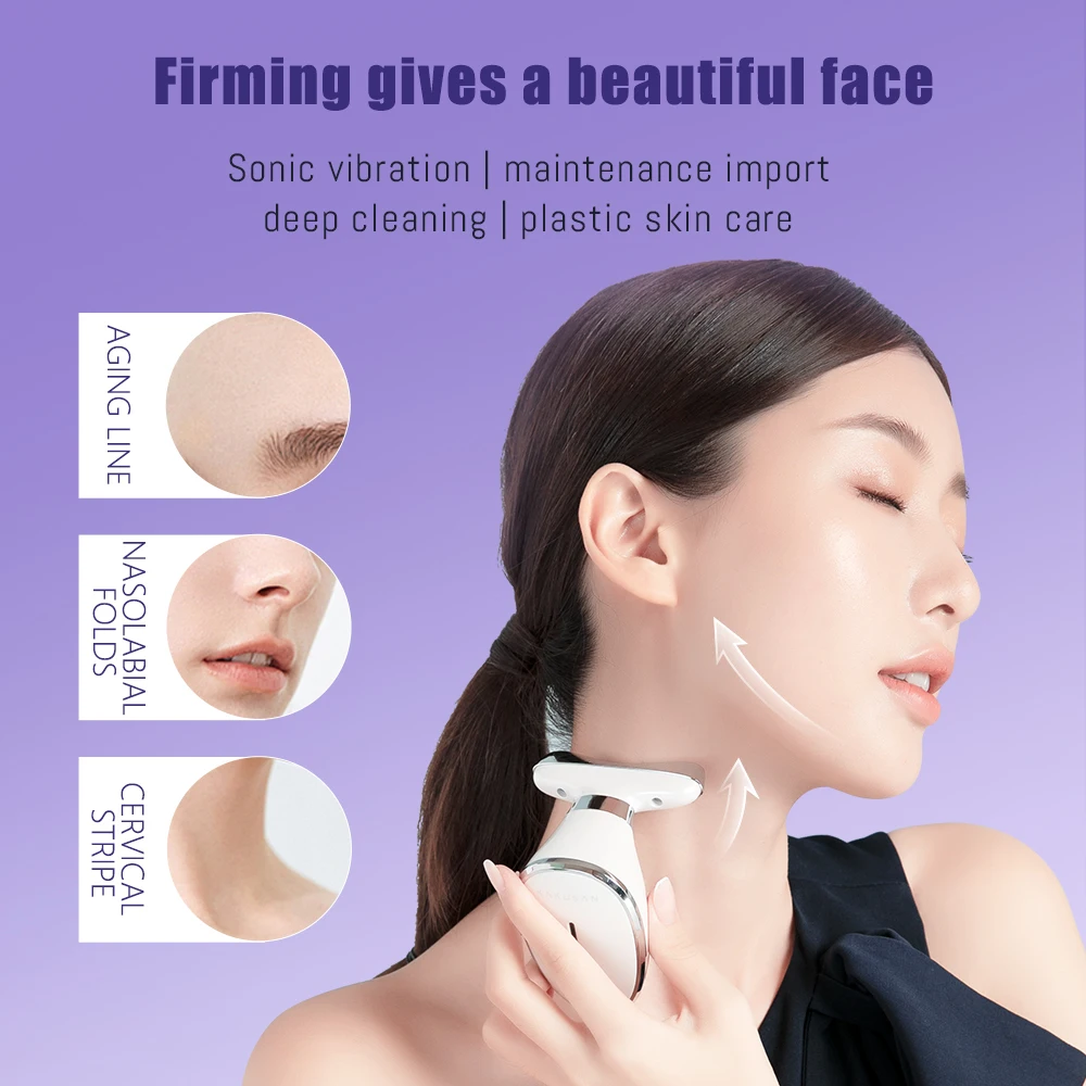 KKS Double Chin Remove 7 Color Led Light Therapy Skin Rejuvenation EMS Micro Current V Face Lifting Face Neck Beauty Device