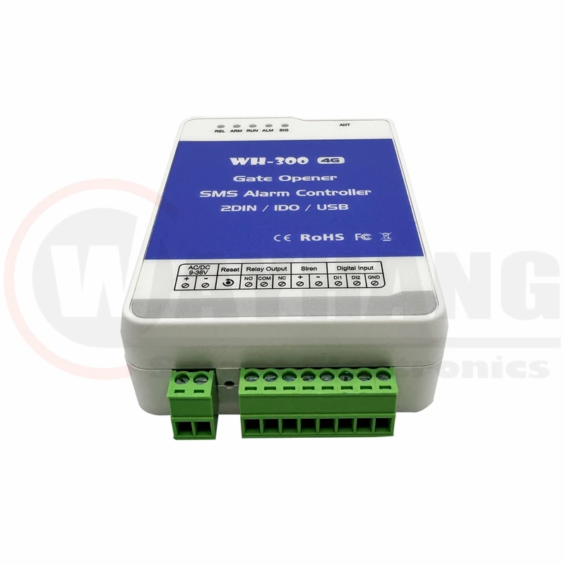 WH-300 GSM 3G 4G Cellular RTU SMS Remote Controller Alarm System With 2 Digital Inputs App Control For Automation Monitoring