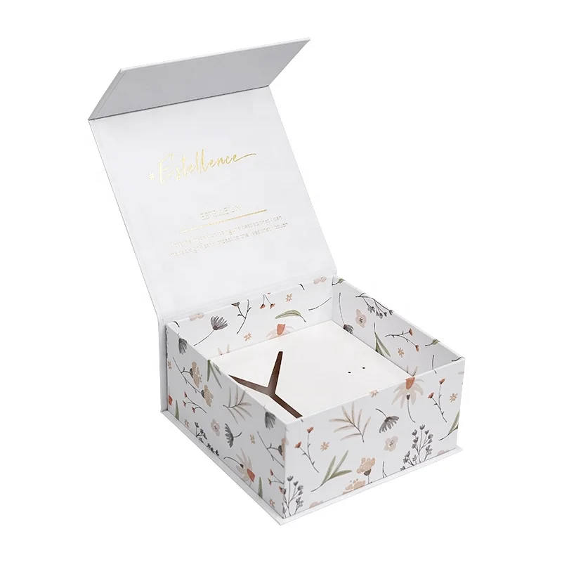 Custom Logo Color Printing Magnetic Gift Box Rigid Cardboard Paper Jewelry Packing Magnet Closed Matt Lamination Paper Insert