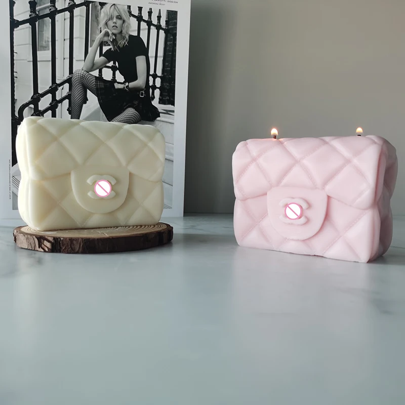 Custom Ins Home Decoration Luxury Fashion Handbag Candle Natural Soy Wax Branded Bag Scented Candles