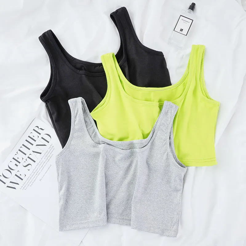 Newly design whosale braless tank top shirts with two strings cotton tank top for women