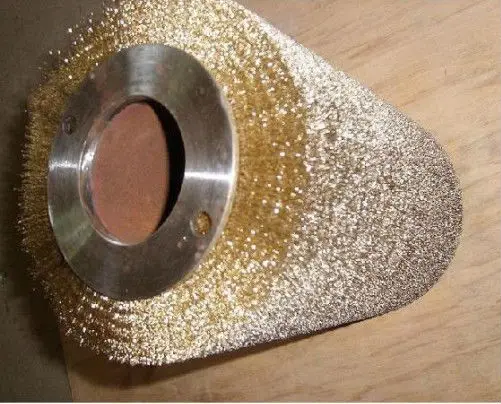 customized  industrial steel plate processing brass wire rotary brush