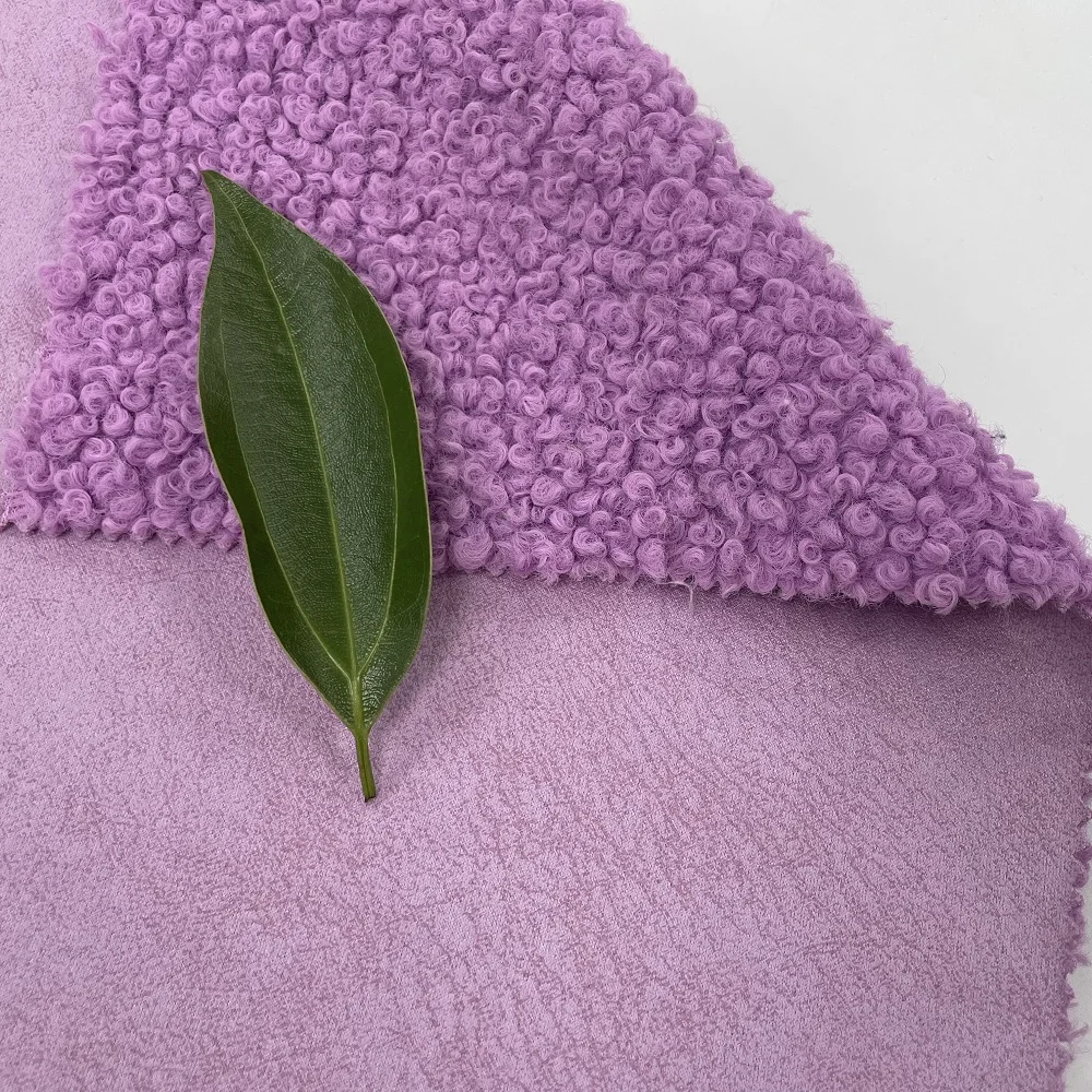 Wholesale 100% Polyester Faux Suede Stretch Foil Printed Suede and Fur Bonded Fabric