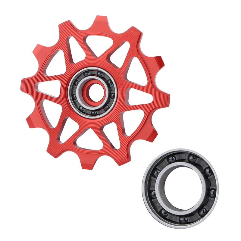 MEROCA Factory wholesale MEROCA Bicycle Rear Derailleur Guide Wheel 12/14T Aluminum Alloy MTB Ceramic Bearing Jockey Wheel
