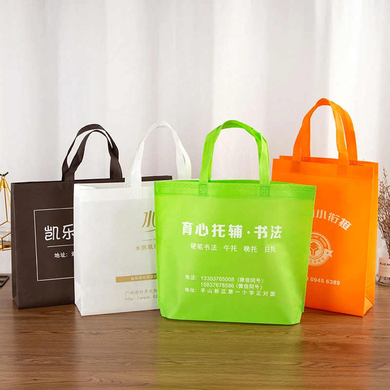 Custom Logo Silkscreen Printing Eco-friendly promotional ultrasonic sealing type pp non woven shopping carry bags
