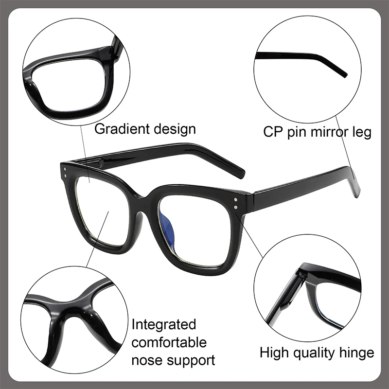 HW L1205 Big Frame Square Reading Glasses accessories anti blue light unisex blue light blocking reading glasses Optical Frame
