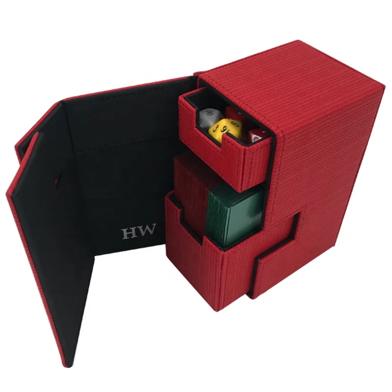 Custom Leather Deck Box For Tcg/Magic Wholesale Custom Card Organizer Deck Box Factory Price Deck Box 100