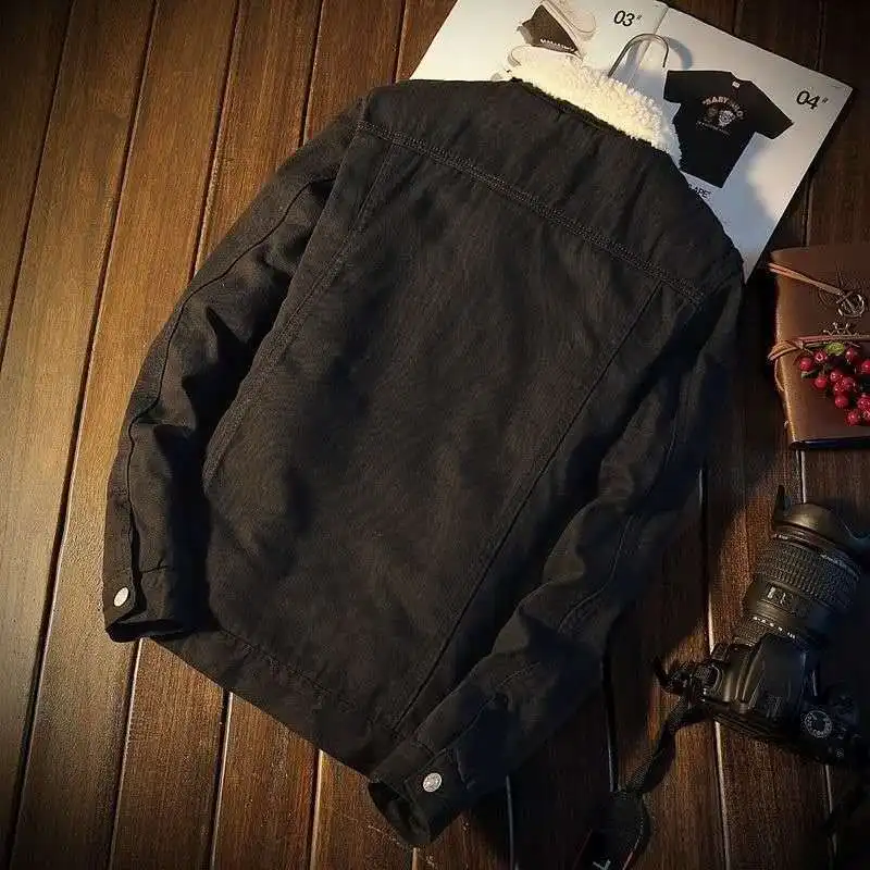 Korean Slim Wholesale Blue Thickened Cashmere Cotton Clothes 2024 Winter Flannel Windbreaker Jacket For Men