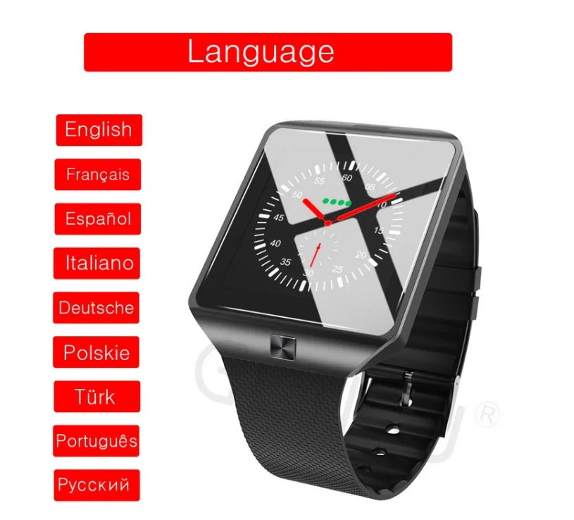 Wholesale Android TF SIM Card  Camera waterproof Inteligente Smartwatch Phone Smart Watch DZ09