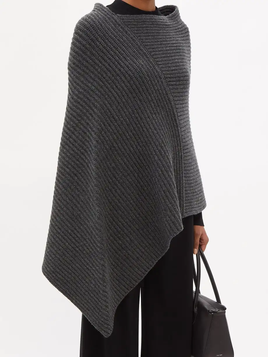 Кашемировая накидка в рубчик Смешанная альпака вязаный женский шарф оптовая продажа Женская кашемировая шаль