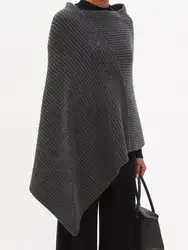 Кашемировая накидка в рубчик, Смешанная альпака, вязаный женский шарф, оптовая продажа, Женская кашемировая шаль