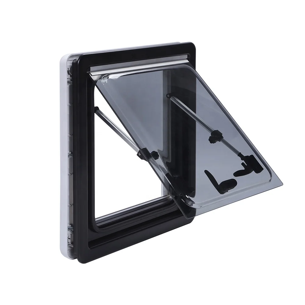 H10235 RV Double Glazed Acrylic Sliding Window with Block out Blind& Flyscreen Manual Adjustment for Variety of Opening Position