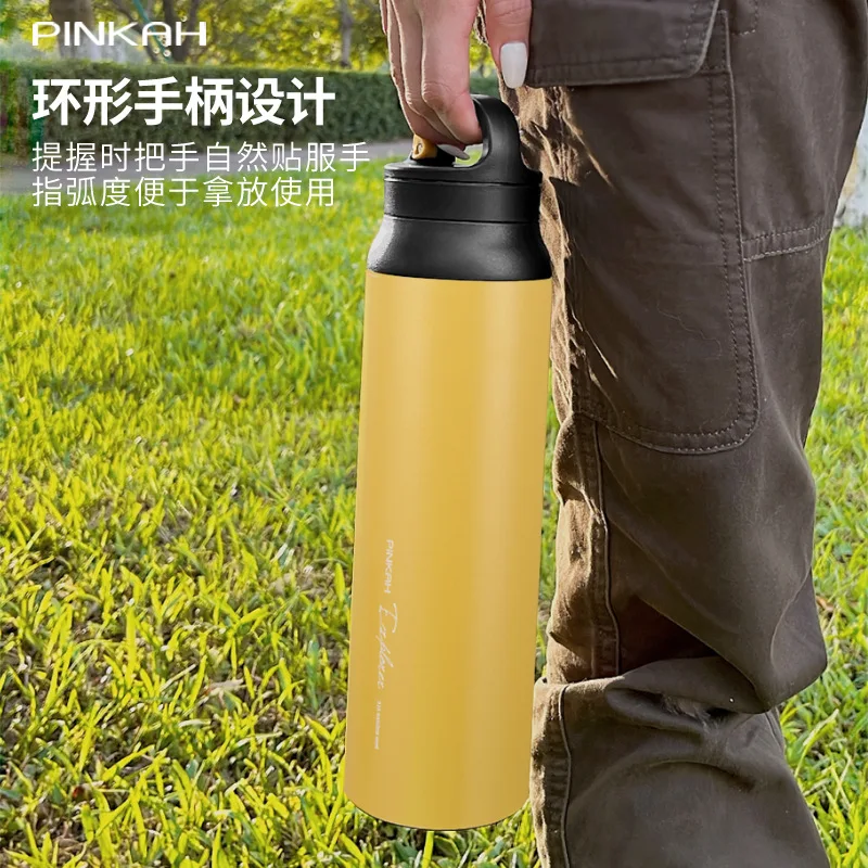 Christmas 2024 Mugs In Travel 316 Stainless Steel Cup Outdoor Sports Portable Sling Vacuum Large Capacity Bottle