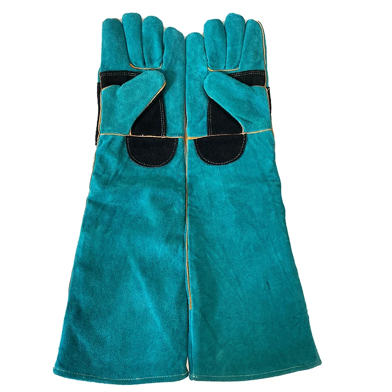23.6inch 60cm Heavy Duty Long Mining Anti Bite Welding Safety Leather Garden Working Gloves Pet Gloves Protective