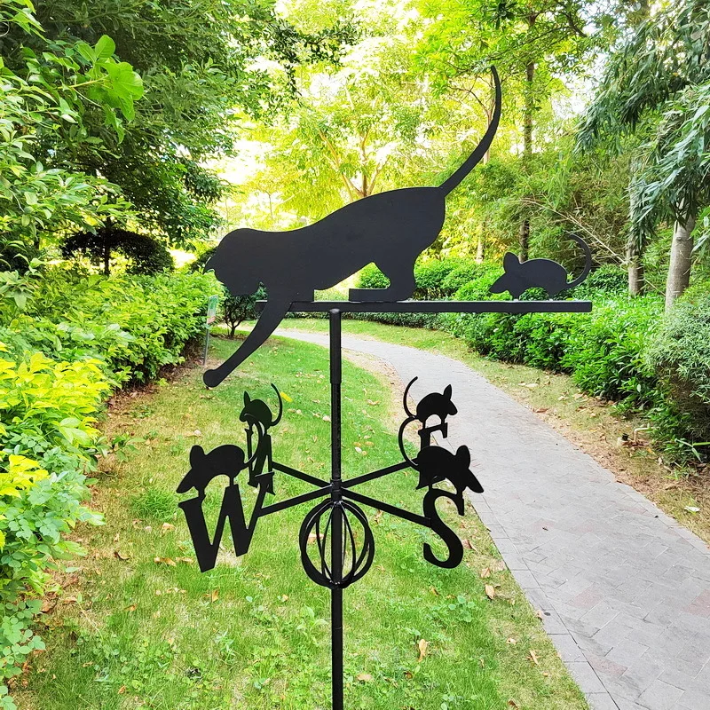 Creative Animal Weather Vane Metal Weathervane Garden Stake  Wind Direction Indicator for House Garage Cupola Barn