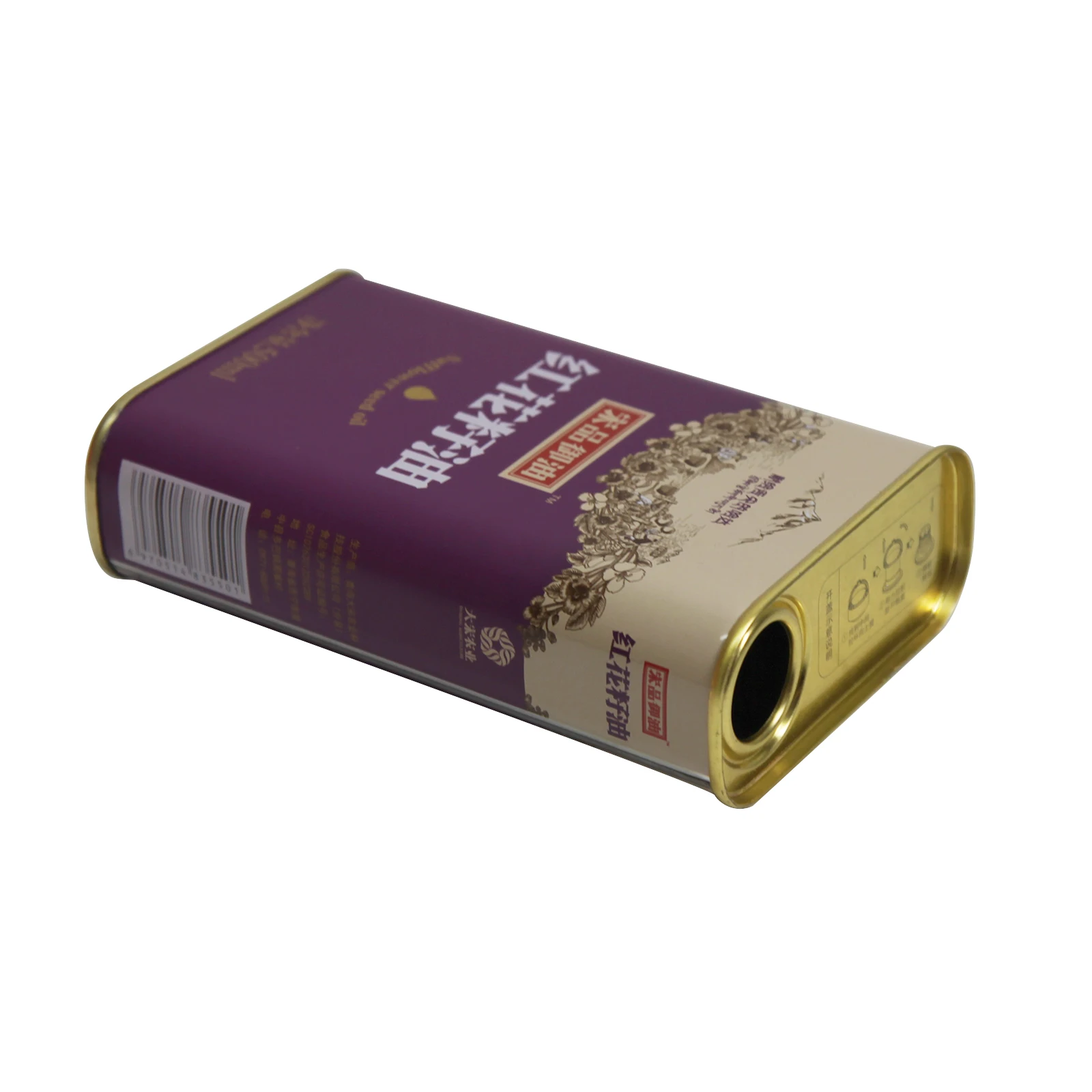 Wholesale customized exquisite printing high quality tinplate tin box fish oil moisture proof square metal tin can packaging