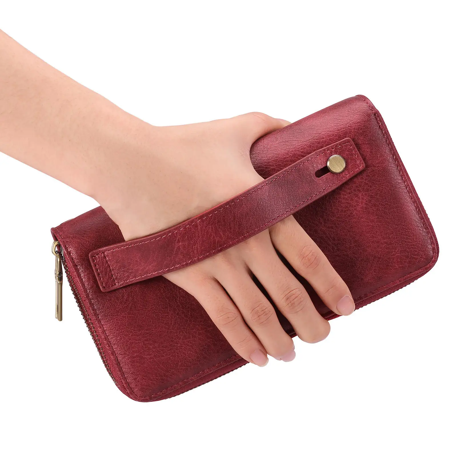 Luxury leather money clip slim wallet rfid blocking men slim leather money clip wallet