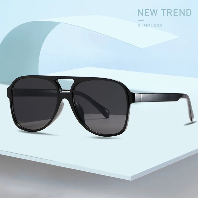 98061 European and American cross-border new sunglasses trend retro double beam sunglasses ins ocean piece  large frame eyewear