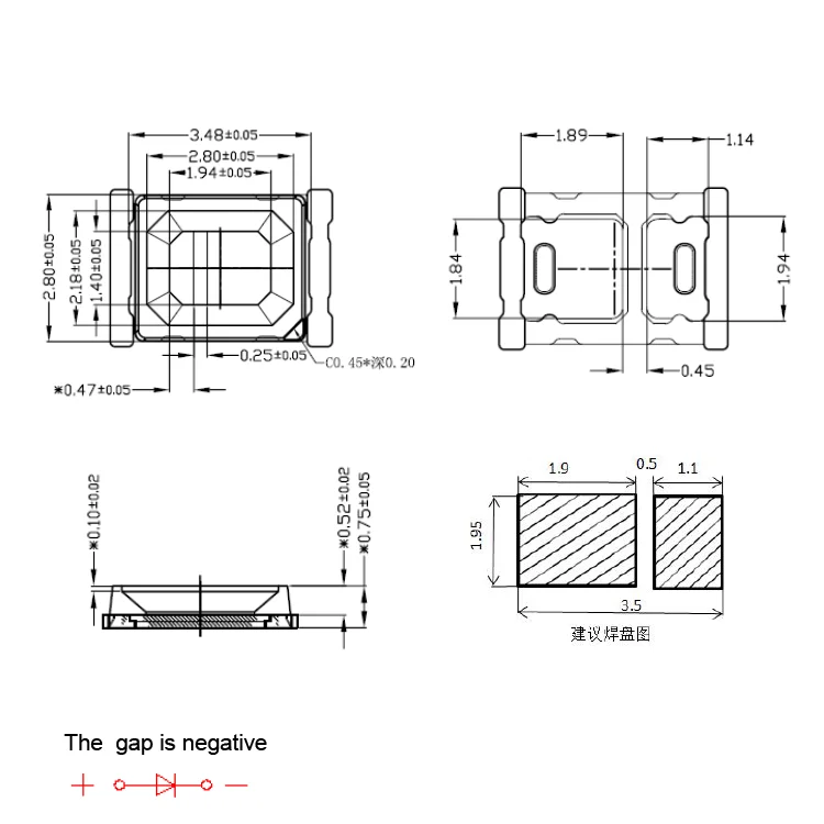 Светодиодные кристаллы smd epistar высокой мощности, 2 Вт, 0,5 Вт, 1 Вт, 3 в, 6 в, 9 В, 2835 светодиодов, холодный белый smd