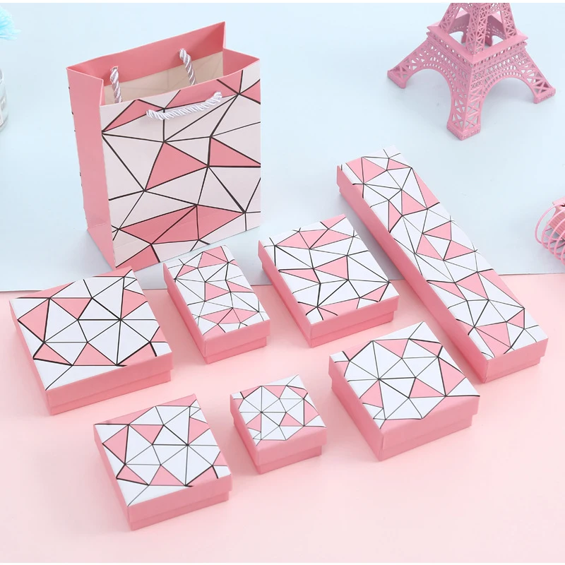 FADELI Custom Logo Printed Jewellery Packaging Boxes Jewelry INS Paper Box Gift Sliding Jewelry Packaging Box with Lid