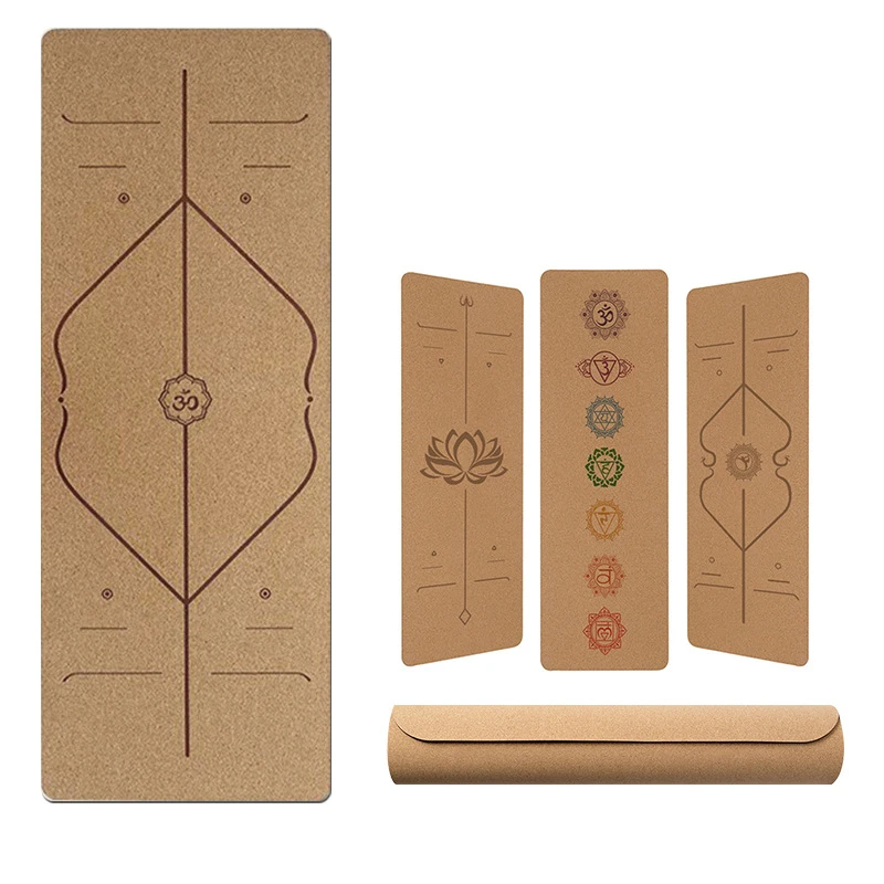 Cork Tpe Yoga Mat Fitness Natural Cork Mats for Pilates Sport Gym Line Non Slip Gymnastics