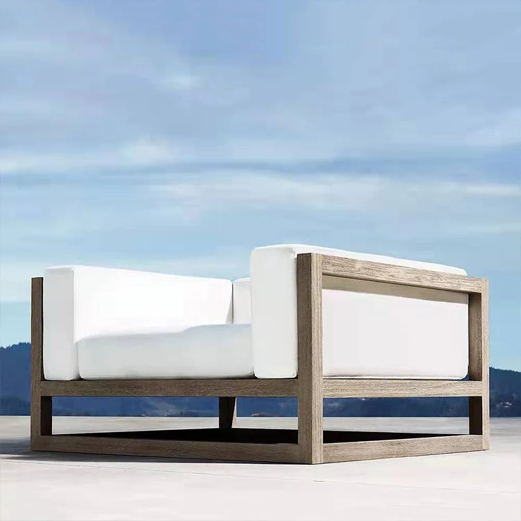 Modern outdoor terrace furniture wooden garden table hotel villa luxury teak sofa set