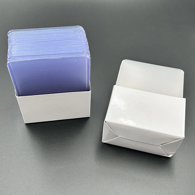 Hot Selling Custom Logo 35pt 3x4 Pvc Clear Sports Protector Sleeves Trading Semi Rigid Card Saver Holder Sleeve