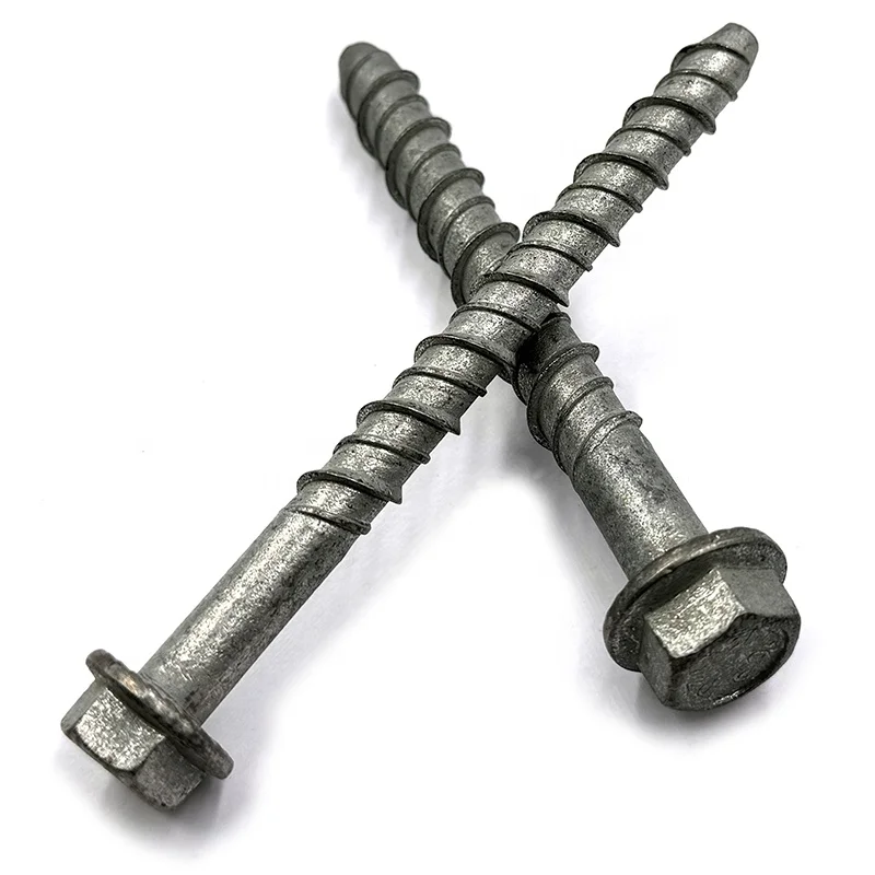 Best Selling Chinese factory offered Self cutting concrete screw bolt with Hex flange head mechanical galvanizing