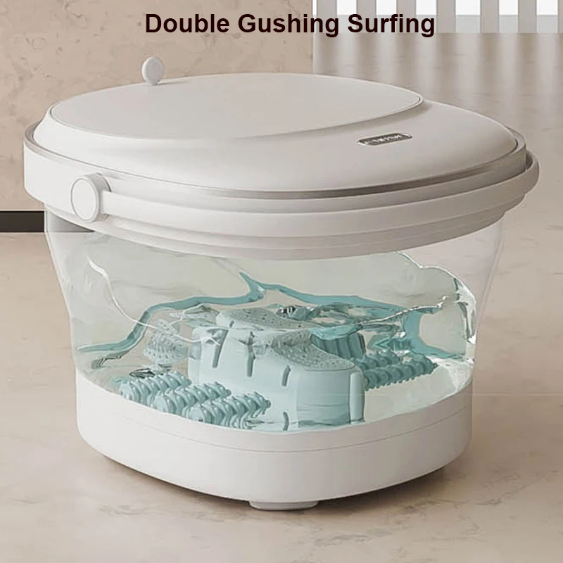 2023 New Design Collapsible High Depth Foldable Foot Spa Bath With  Massage Rollers Pedicure Detox Foot Bath With Medicine Box