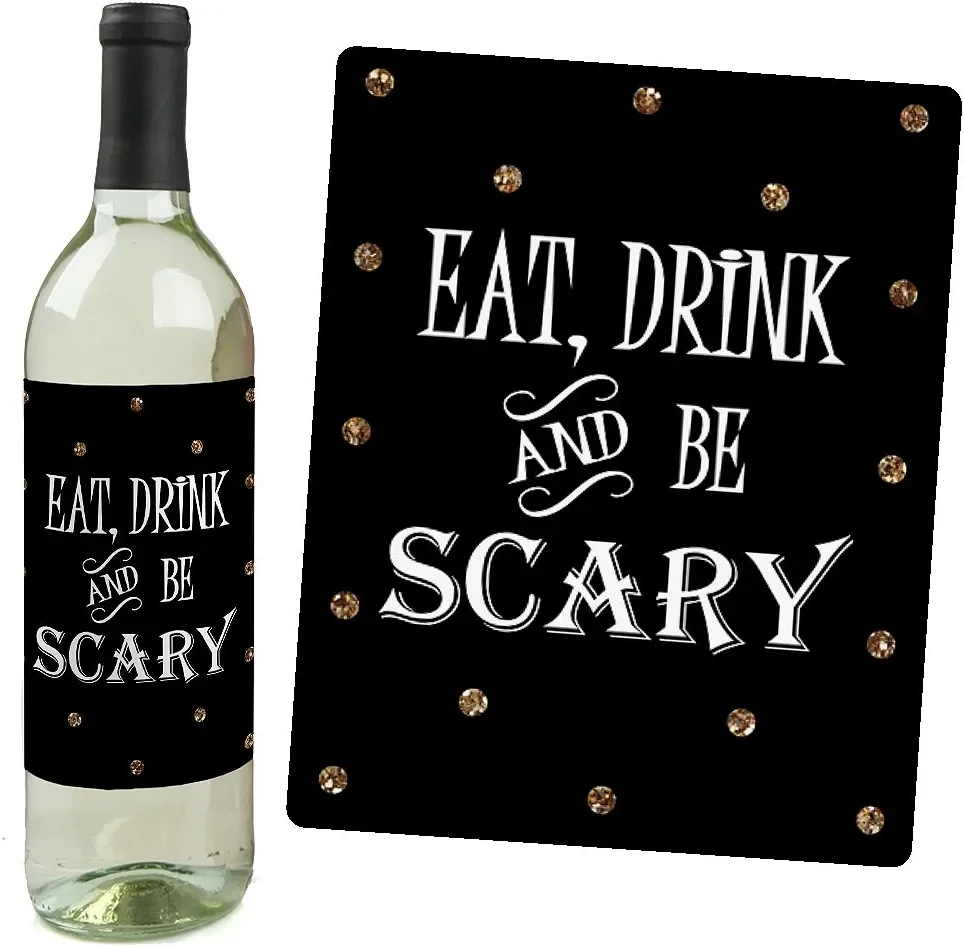 Packaging Wine Bottle Label Custom Stickers Black Label Whiskey Sticker