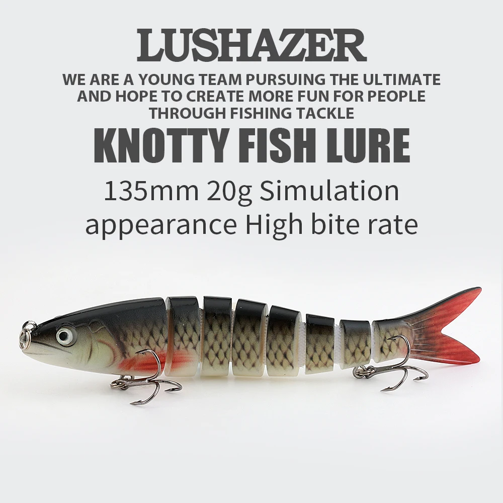 wholesale hard bait vib 135mm/20g section fish lures sinking vib8-Segment Multi Jointed Fishing Hard Lure